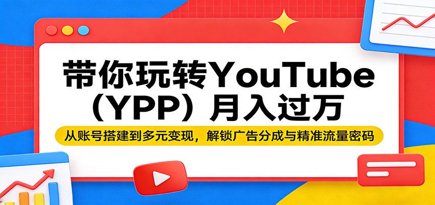 带你玩转YouTube(YPP)月入过万:从账号搭建到多元变现,解锁广告分成与精准流量密码-MFXUI中国站