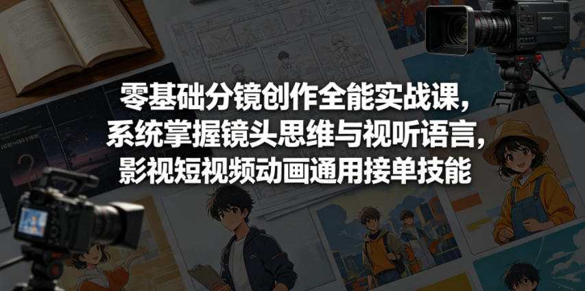 零基础分镜创作全能实战课，系统掌握镜头思维与视听语言，影视短视频动画通用接单技能-MFXUI中国站
