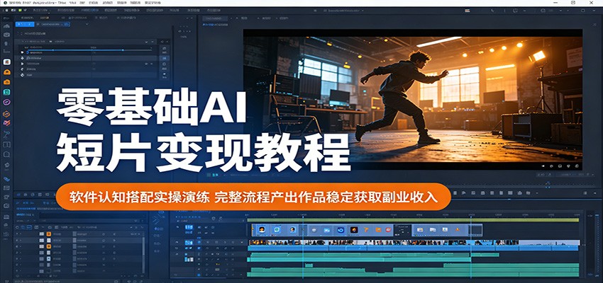 零基础AI短片变现教程：软件认知搭配实操演练，完整流程产出作品稳定获取副业收入-MFXUI中国站
