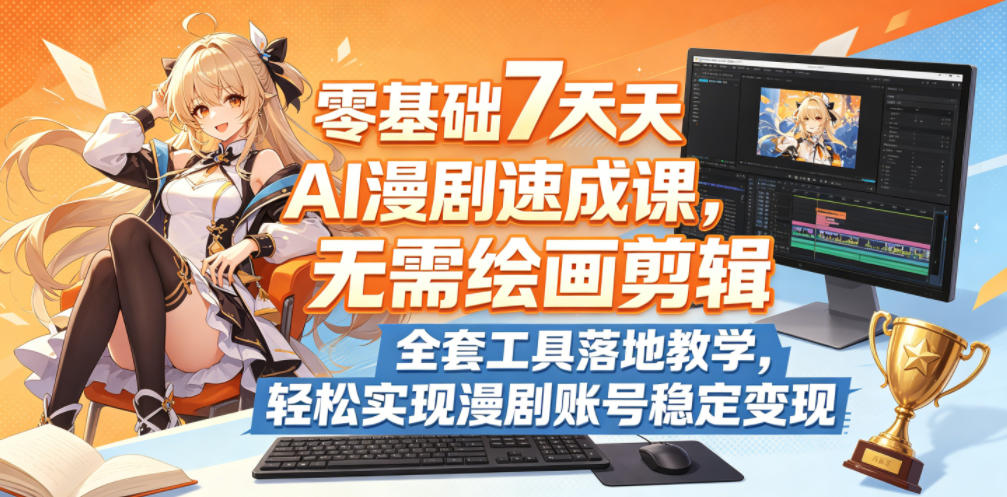 零基础7天AI漫剧速成课,无需绘画剪辑,全套工具落地教学,轻松实现漫剧账号稳定变现-MFXUI中国站