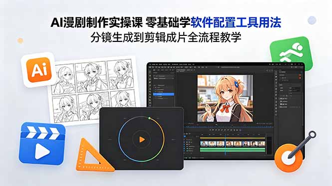 AI漫剧制作实操课 零基础学软件配置工具用法 分镜生成到剪辑成片全流程教学-MFXUI中国站