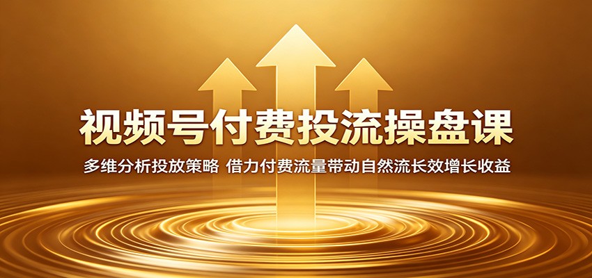 视频号付费投流操盘课:多维分析投放策略,借力付费流量带动自然流长效增长收益-MFXUI中国站
