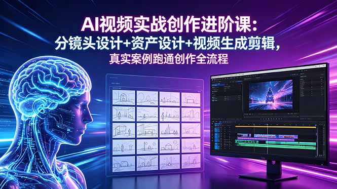 AI视频实战创作进阶课:分镜头设计+资产设计+视频生成剪辑,真实案例跑通创作全流程-MFXUI中国站