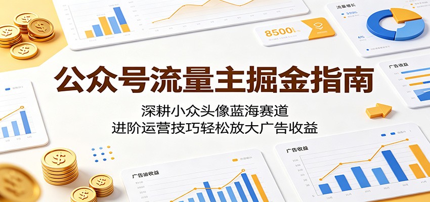公众号流量主掘金指南:深耕小众头像蓝海赛道,进阶运营技巧轻松放大广告收益-MFXUI中国站