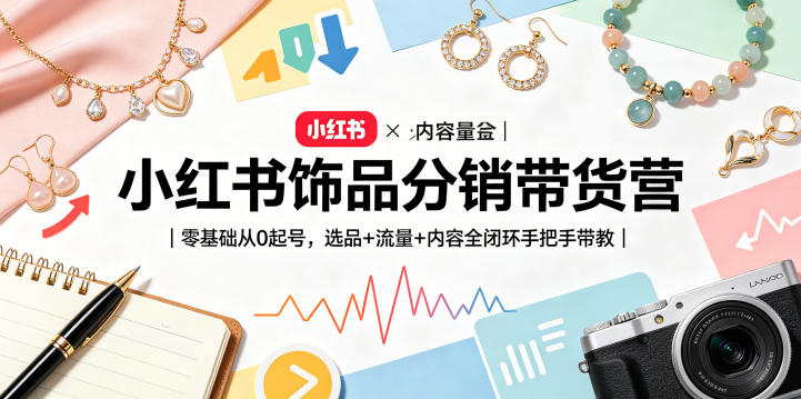 小红书饰品分销带货营｜零基础从0起号，选品+流量+内容全闭环手把手带教(更新0527)-MFXUI中国站