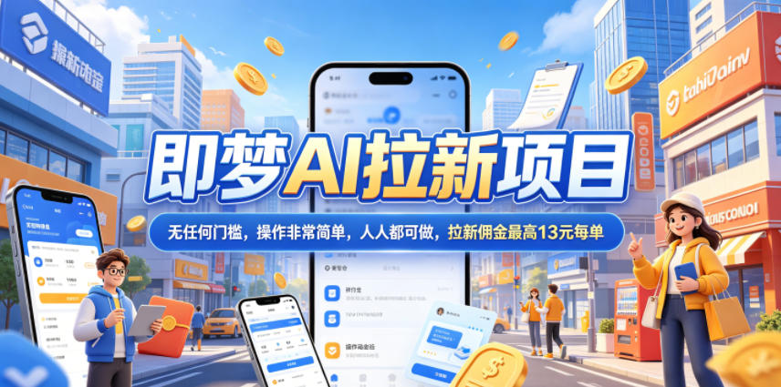 2026年即梦AI拉新项目最新玩法,无任何门槛,操作非常简单,人人都可做,拉新佣金最高13元每单-MFXUI中国站