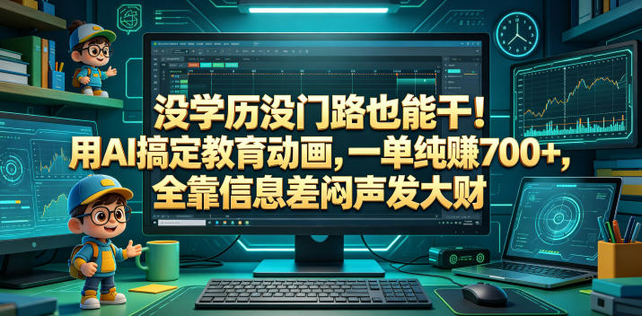 没学历没门路也能干!用AI搞定教育动画,一单纯賺700+,全靠信息差闷声发大财【揭秘】-MFXUI中国站