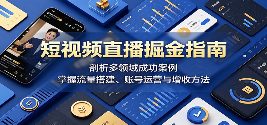 短视频直播掘金指南:剖析多领域成功案例,掌握流量搭建、账号运营与增收方法-MFXUI中国站