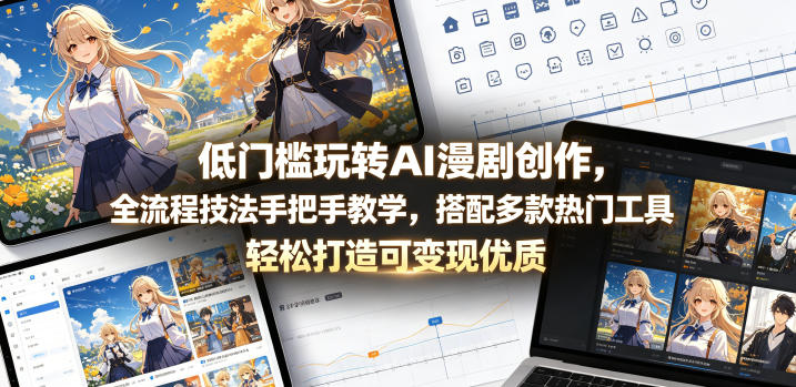 低门槛玩转AI漫剧创作,全流程技法手把手教学,搭配多款热门工具,轻松打造可变现优质作品-MFXUI中国站