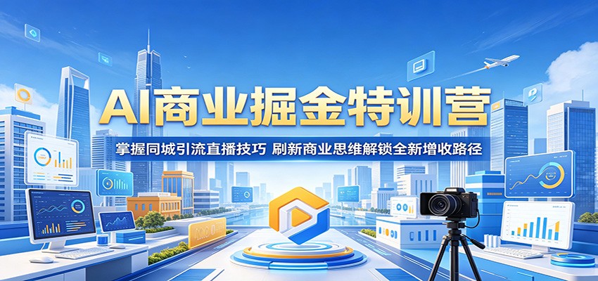 AI商业掘金特训营:掌握同城引流直播技巧,刷新商业思维解锁全新增收路径-MFXUI中国站