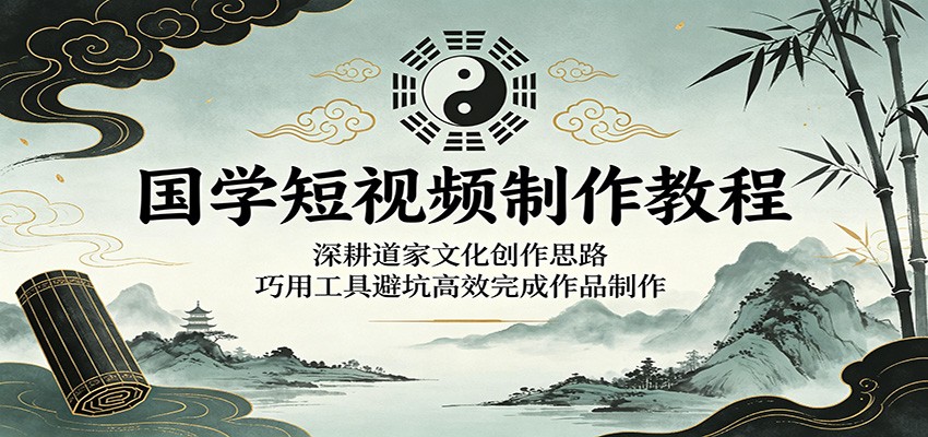 国学短视频制作教程：深耕道家文化创作思路，巧用工具避坑高效完成作品制作-MFXUI中国站
