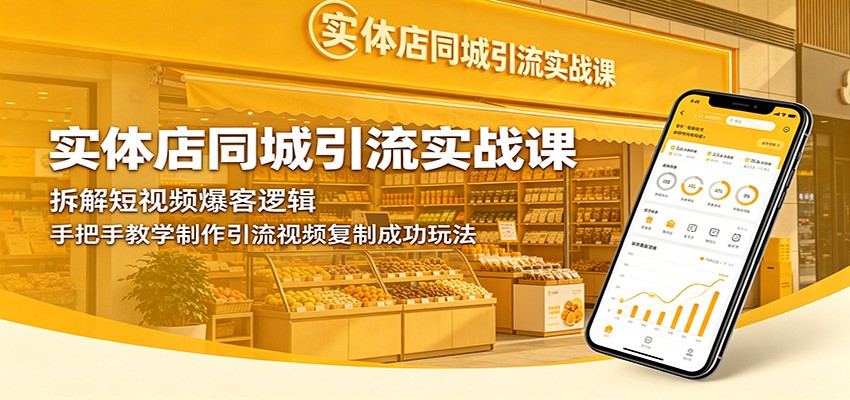 实体店同城引流实战课:拆解短视频爆客逻辑,手把手教学制作引流视频复制成功玩法-MFXUI中国站
