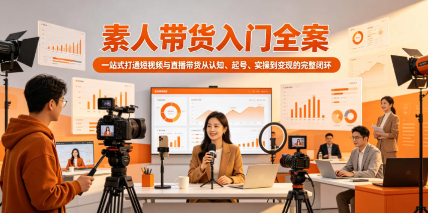 素人带货入门全案，一站式打通短视频与直播带货从认知、起号、实操到变现的完整闭环-MFXUI中国站