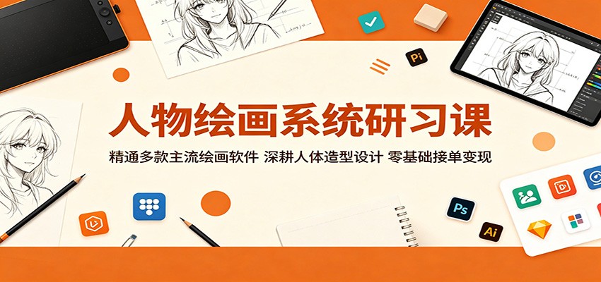 人物绘画系统研习课：精通多款主流绘画软件，深耕人体造型设计，零基础接单变现-MFXUI中国站