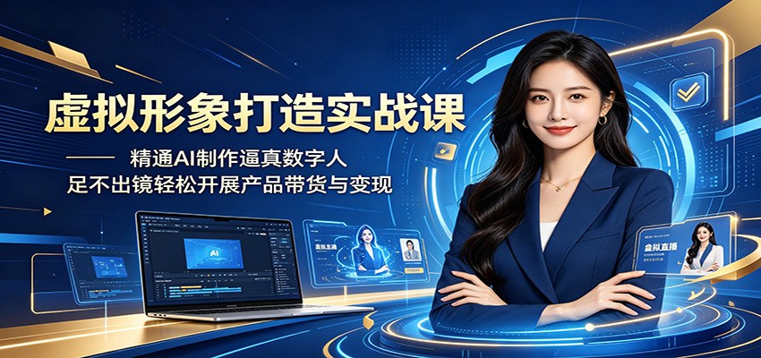 虚拟形象打造实战课:精通AI制作逼真数字人,足不出镜轻松开展产品带货与变现-MFXUI中国站