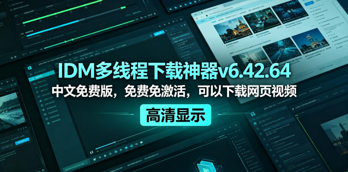 IDM多线程下载神器v6.42.64中文免费版,免费免激活,可以下载网页视频(例如飞书文档内的视频)-MFXUI中国站