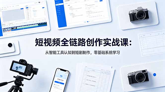 短视频全链路创作实战课:从智能工具认知到短剧制作,零基础系统学习-MFXUI中国站