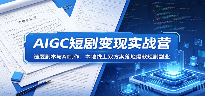 AIGC短剧变现实战营:选题剧本与AI制作,本地线上双方案落地爆款短剧副业-MFXUI中国站