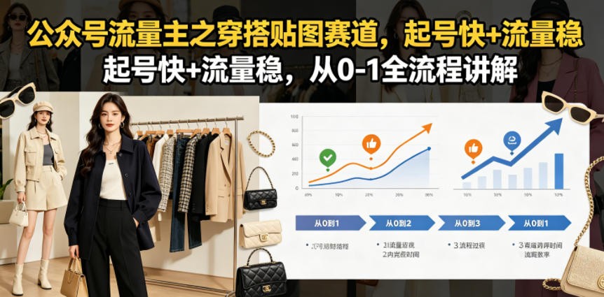 公众号流量主之穿搭贴图赛道,起号快+流量稳,从0-1全流程讲解-MFXUI中国站