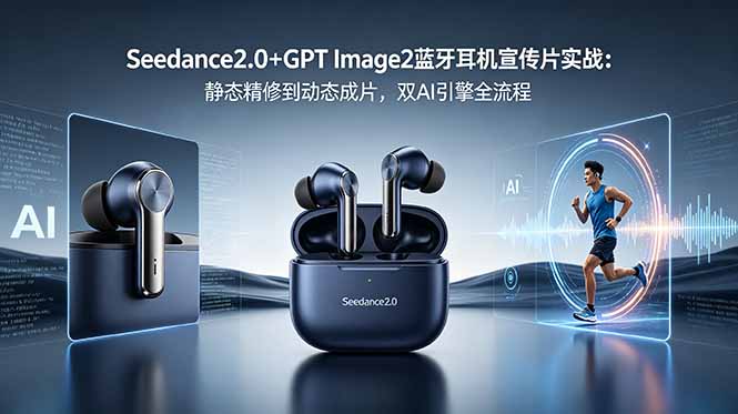 Seedance2.0+GPT Image2蓝牙耳机宣传片实战:静态精修到动态成片,双AI引擎全流程-MFXUI中国站