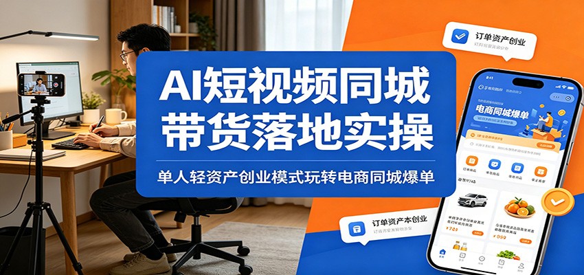 AI短视频同城带货落地实操:单人轻资产创业模式玩转电商同城爆单-MFXUI中国站