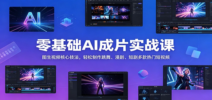 零基础AI成片实战课:图生视频核心技法,轻松制作跳舞、漫剧、短剧多款热门短视频-MFXUI中国站