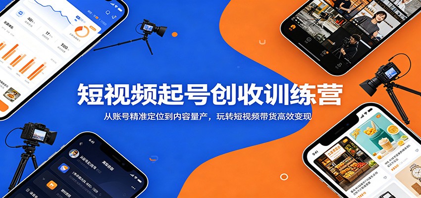 短视频起号创收训练营：从账号精准定位到内容量产，玩转短视频带货高效变现-MFXUI中国站