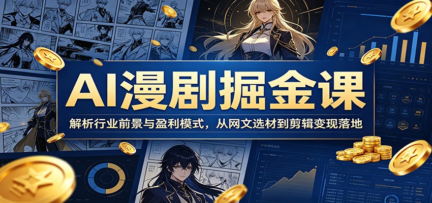 AI漫剧掘金课:解析行业前景与盈利模式,从网文选材到剪辑变现落地-MFXUI中国站