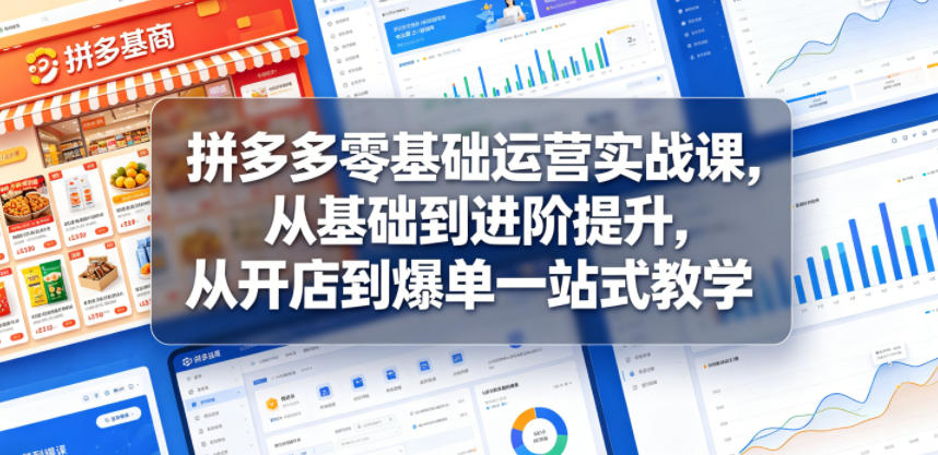 拼多多零基础运营实战课,从基础到进阶提升,从开店到爆单一站式教学-MFXUI中国站
