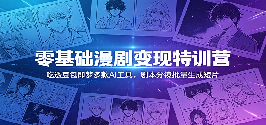 零基础漫剧变现特训营:玩转豆包即梦多款AI工具,剧本分镜批量生成短片-MFXUI中国站