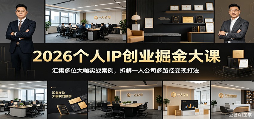 2026个人IP创业掘金大课：汇集多位大咖实战案例，拆解一人公司多路径变现打法-MFXUI中国站
