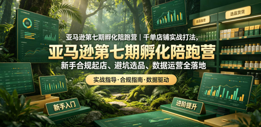 亚马逊第七期孵化陪跑营|千单店铺实战打法,新手合规起店、避坑选品、数据运营全落地-MFXUI中国站