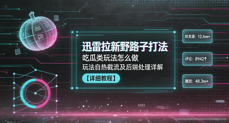 迅雷拉新野路子打法，吃瓜类玩法怎么做，玩法自热截流及后端处理详解-MFXUI中国站