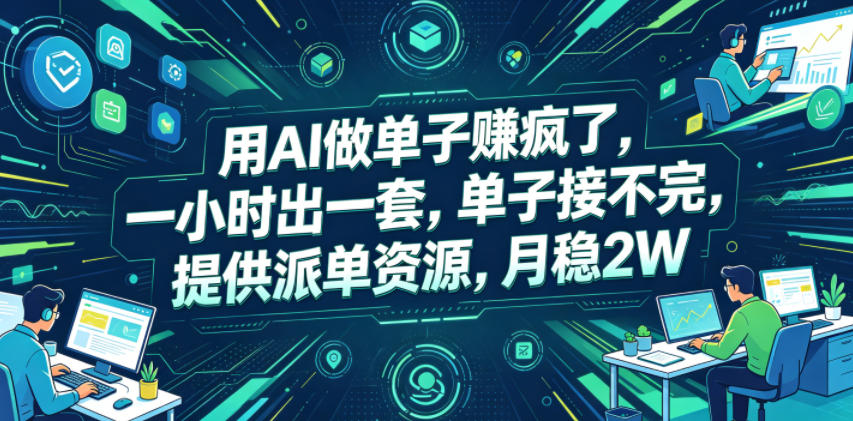 用AI做单子賺疯了,一小时出一套,单子接不完,提供派单资源,月稳2W【揭秘】-MFXUI中国站
