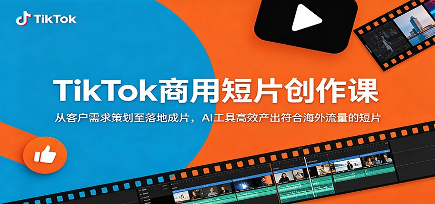 TikTok商用短片创作课:从客户需求策划至落地成片,AI工具高效产出符合海外流量的短片-MFXUI中国站