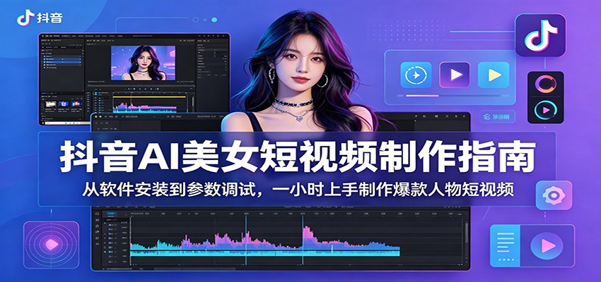 抖音AI美女短视频制作指南:从软件安装到参数调试,一小时上手制作爆款人物短视频-MFXUI中国站