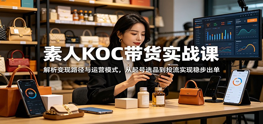 素人KOC带货实战课:解析变现路径与运营模式,从起号选品到投流实现稳步出单-MFXUI中国站