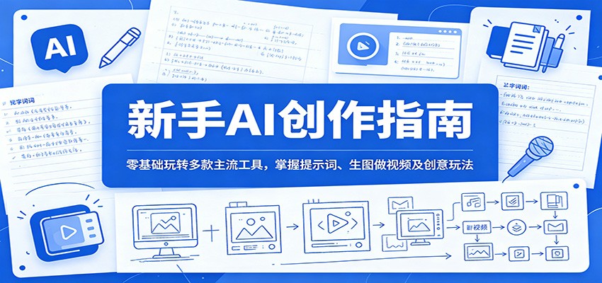 新手AI创作指南：零基础玩转多款主流工具，掌握提示词、生图做视频及创意玩法-MFXUI中国站