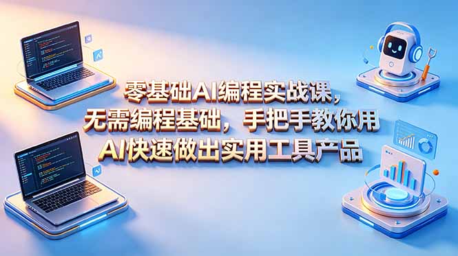零基础AI编程实战课-更新,无需编程基础,手把手教你用AI快速做出实用工具产品-MFXUI中国站