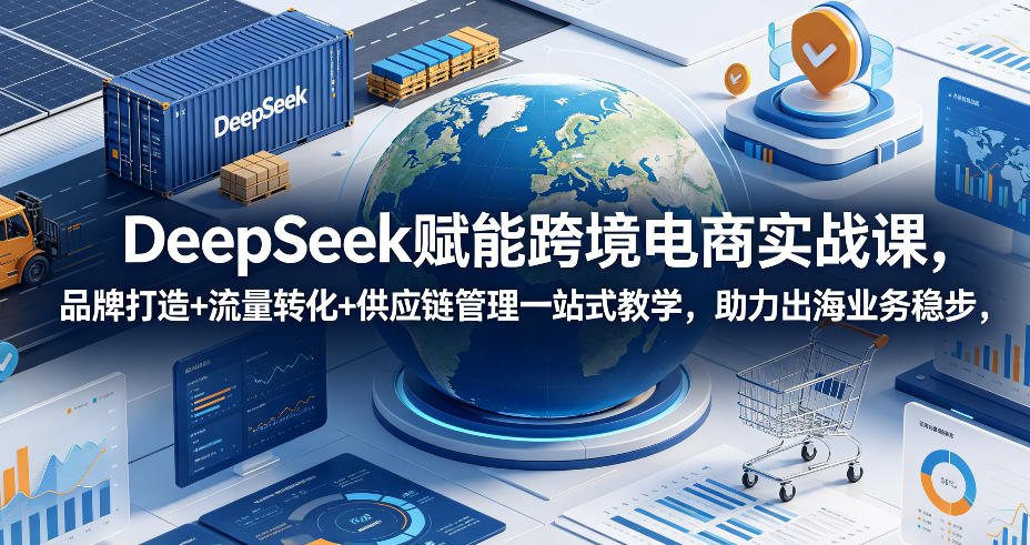 DeepSeek赋能跨境电商实战课，品牌打造+流量转化+供应链管理一站式教学，助力出海业务稳步发展-MFXUI中国站
