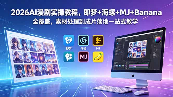 2026AI漫剧实操教程，即梦+海螺+MJ+Banana全覆盖，素材处理到成片落地一站式教学-MFXUI中国站