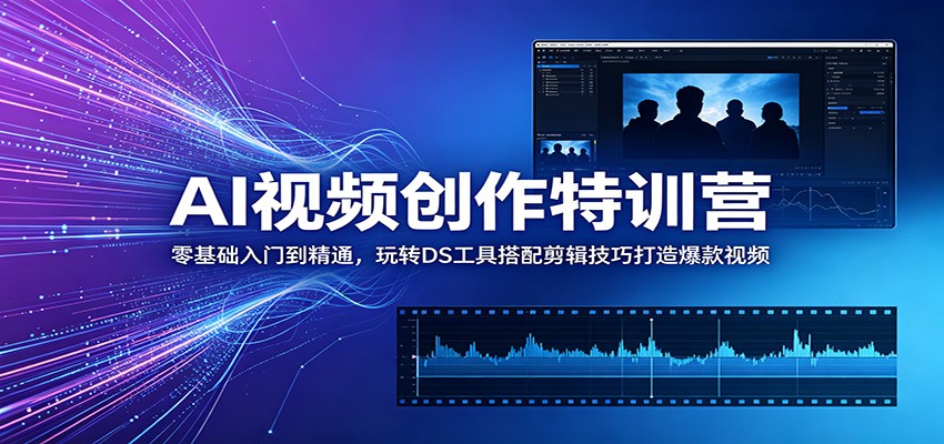 AI视频创作特训营:零基础入门到精通,玩转DS工具搭配剪辑技巧打造爆款视频-MFXUI中国站