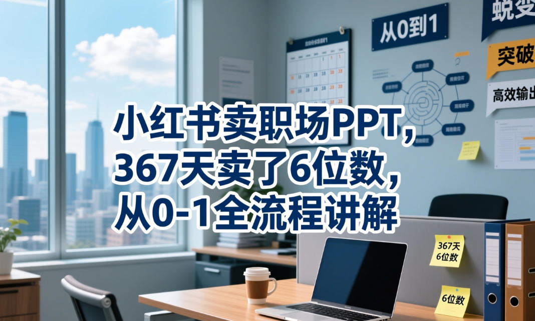 小红书卖职场PPT,367天卖了6位数,从0-1全流程讲解-MFXUI中国站