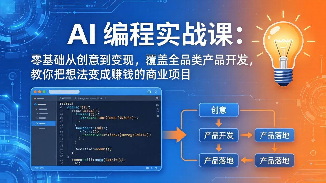 AI编程实战课-第三期-6月更新:零基础从创意到变现,覆盖全品类产品开发,把想法变成赚钱项目-MFXUI中国站