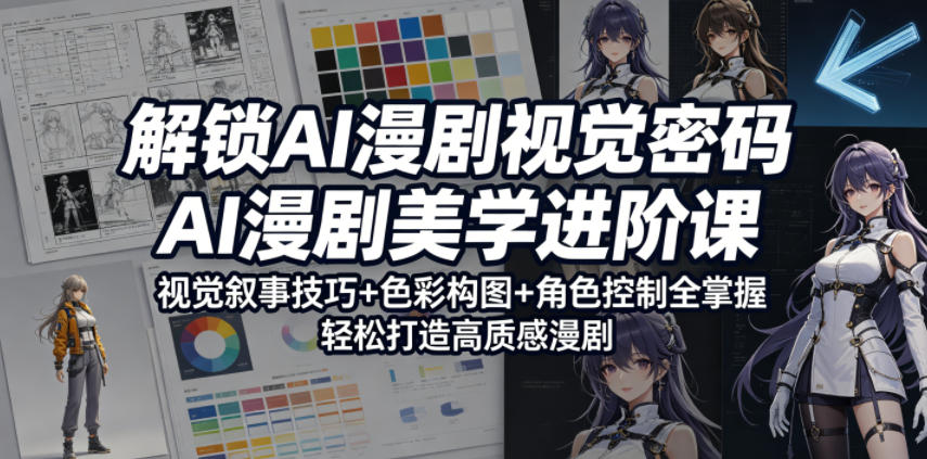解锁AI漫剧视觉密码，AI漫剧美学进阶课，视觉叙事技巧+色彩构图+角色控制全掌握，轻松打造高质感漫剧(更新)-MFXUI中国站