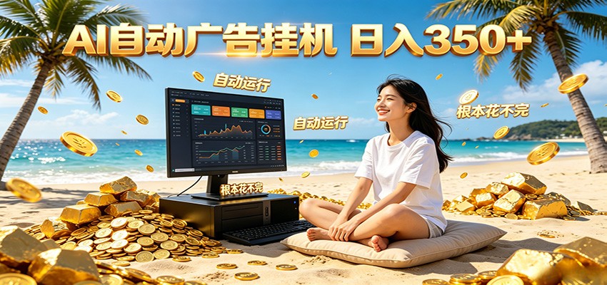 AI自动广告挂机 日入350+ 真正做到躺赚式变现,根本花不完!-MFXUI中国站