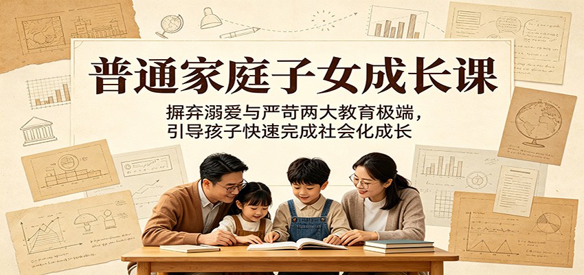 普通家庭子女成长课：摒弃溺爱与严苛两大教育极端，引导孩子快速完成社会化成长-MFXUI中国站