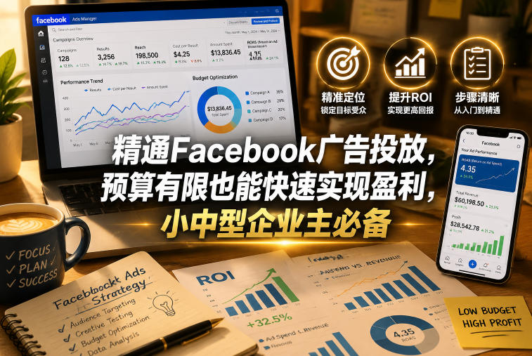 精通Facebook广告投放，预算有限也能快速实现盈利，小中型企业主必备【原创双语字幕】-MFXUI中国站
