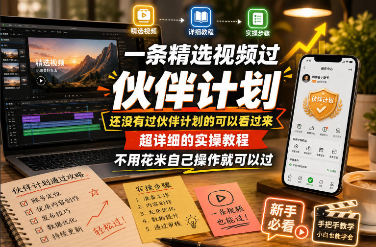 一条精选视频过伙伴计划,还没有过伙伴计划的可以看过来,超详细的实操教程,不用花米自己操作就可以过-MFXUI中国站