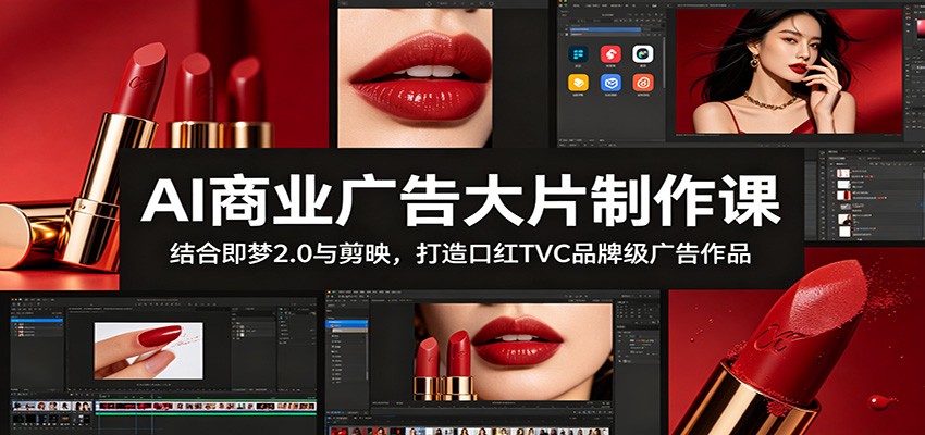 AI商业广告大片制作课：结合即梦2.0与剪映，打造口红TVC品牌级广告作品-MFXUI中国站